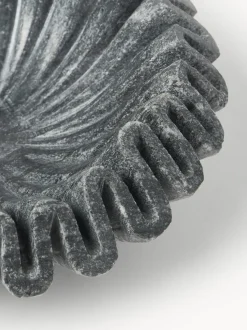 Bol decorativo artesanal de mármol Santorini, Ø 18 cm