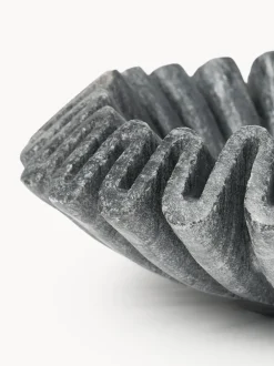 Bol decorativo artesanal de mármol Santorini, Ø 18 cm
