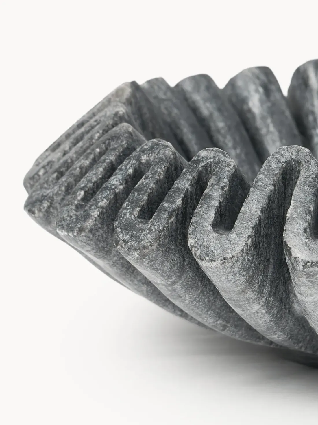 Bol decorativo artesanal de mármol Santorini, Ø 18 cm
