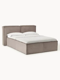 Cama continental de pana Lennon