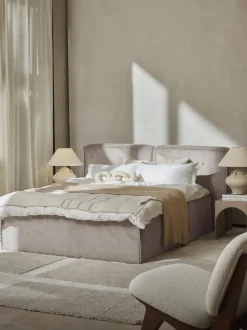 Cama continental de pana Lennon
