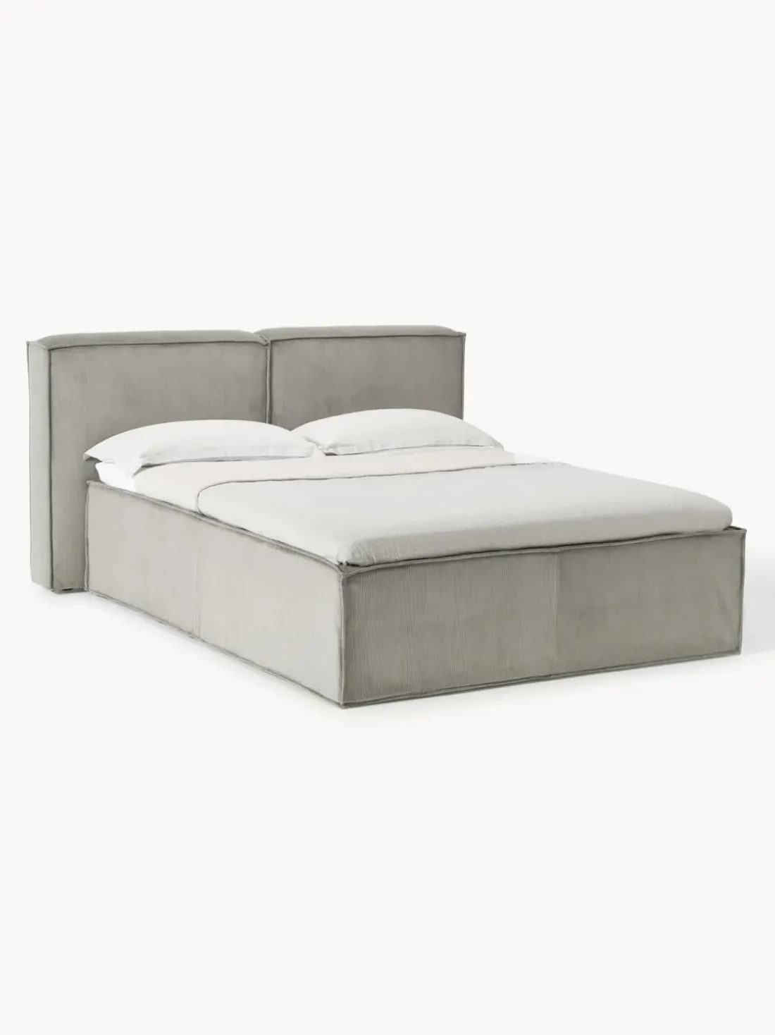Cama continental de pana Lennon