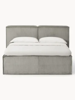 Cama continental de pana Lennon