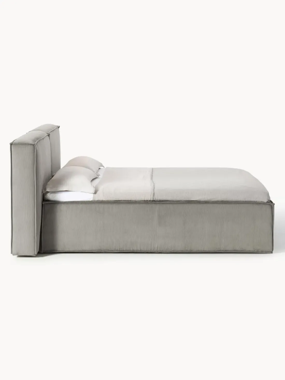 Cama continental de pana Lennon
