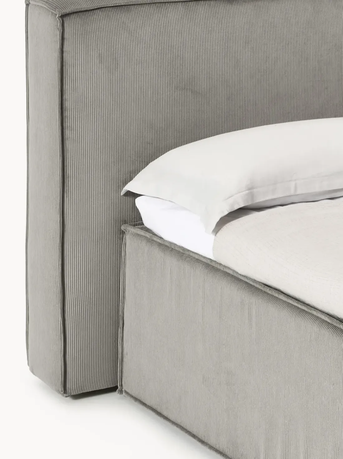 Cama continental de pana Lennon