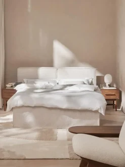 Cama continental en tejido bouclé Lennon