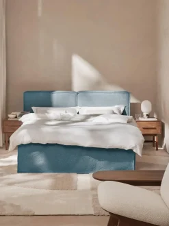 Cama continental en tejido bouclé Lennon