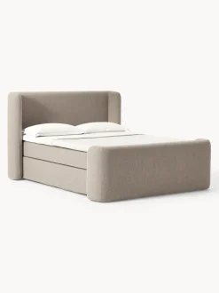 Cama continental en tejido bouclé Perla