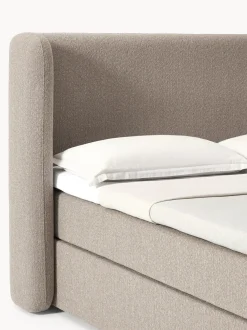 Cama continental en tejido bouclé Perla