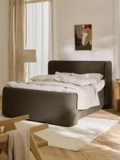 Cama continental en tejido bouclé Perla