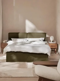 Cama continental en tejido bouclé Lennon