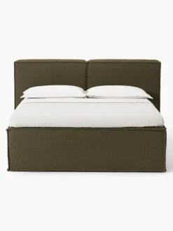Cama continental en tejido bouclé Lennon