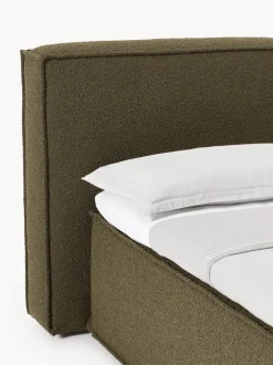Cama continental en tejido bouclé Lennon