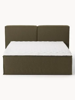 Cama continental en tejido bouclé Lennon