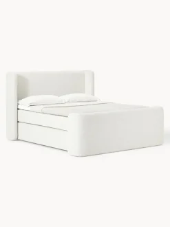 Cama continental en tejido bouclé Perla