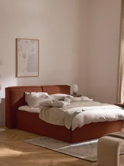 Cama continental en tejido bouclé Lennon