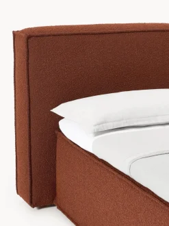 Cama continental en tejido bouclé Lennon