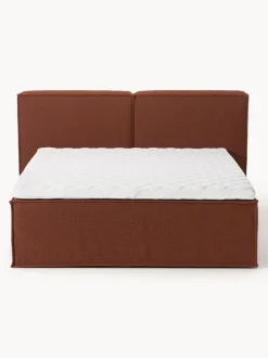 Cama continental en tejido bouclé Lennon