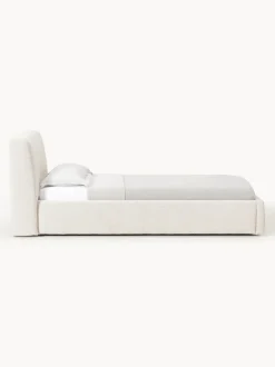 Cama individual en tejido bouclé con espacio de almacenamiento Cloud