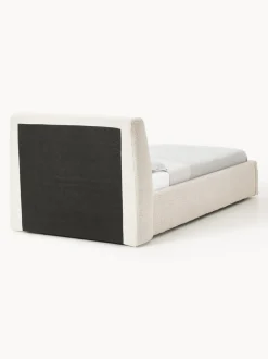 Cama individual en tejido bouclé con espacio de almacenamiento Cloud
