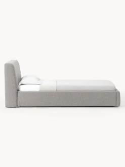 Cama individual en tejido bouclé con espacio de almacenamiento Cloud