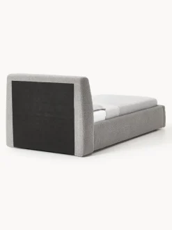 Cama individual en tejido bouclé con espacio de almacenamiento Cloud