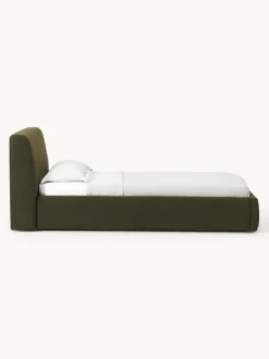 Cama individual en tejido bouclé con espacio de almacenamiento Cloud