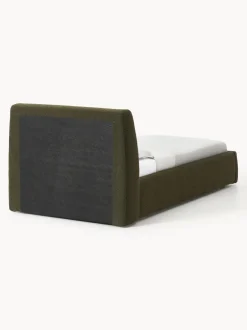 Cama individual en tejido bouclé con espacio de almacenamiento Cloud