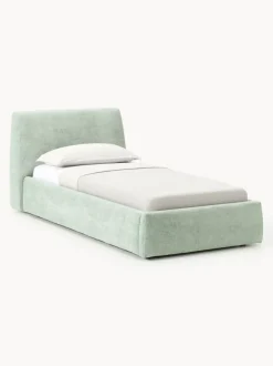 Cama individual tapizada con espacio de almacenamiento Cloud