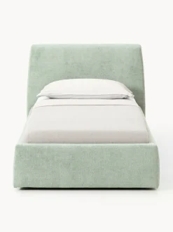 Cama individual tapizada con espacio de almacenamiento Cloud