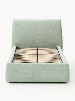 Cama individual tapizada con espacio de almacenamiento Cloud