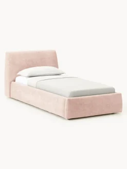 Cama individual tapizada con espacio de almacenamiento Cloud
