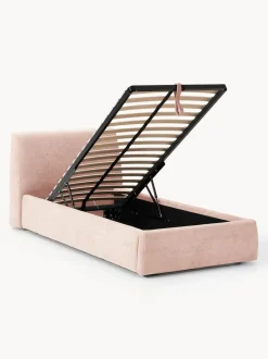 Cama individual tapizada con espacio de almacenamiento Cloud