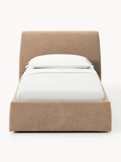 Cama individual tapizada con espacio de almacenamiento Cloud