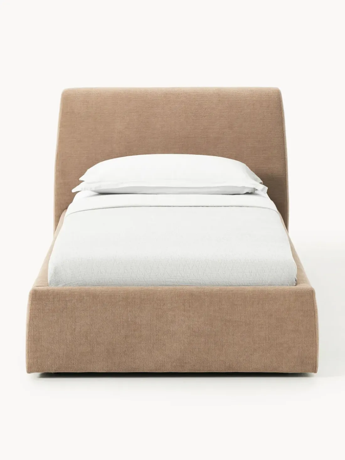 Cama individual tapizada con espacio de almacenamiento Cloud