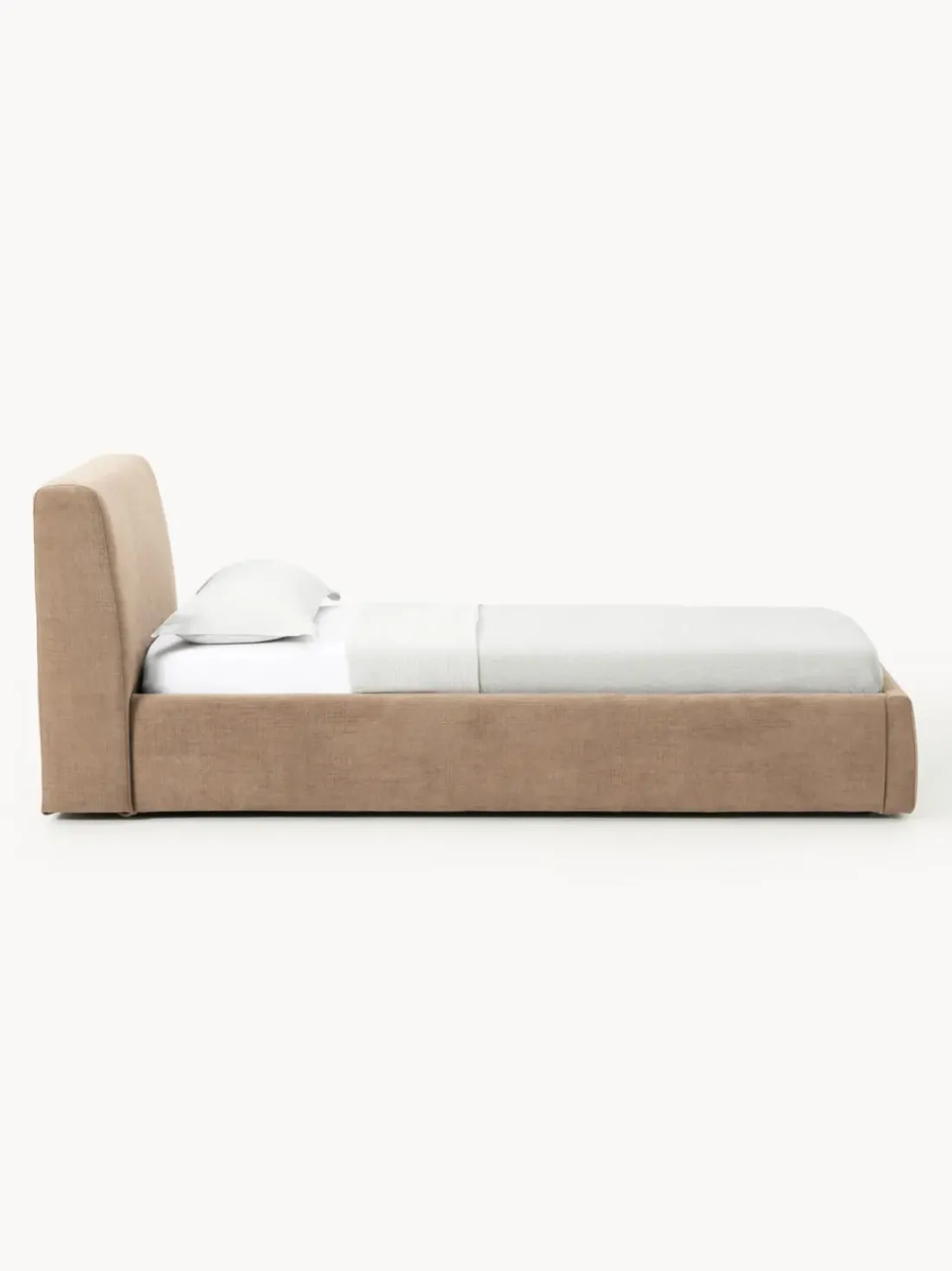 Cama individual tapizada con espacio de almacenamiento Cloud