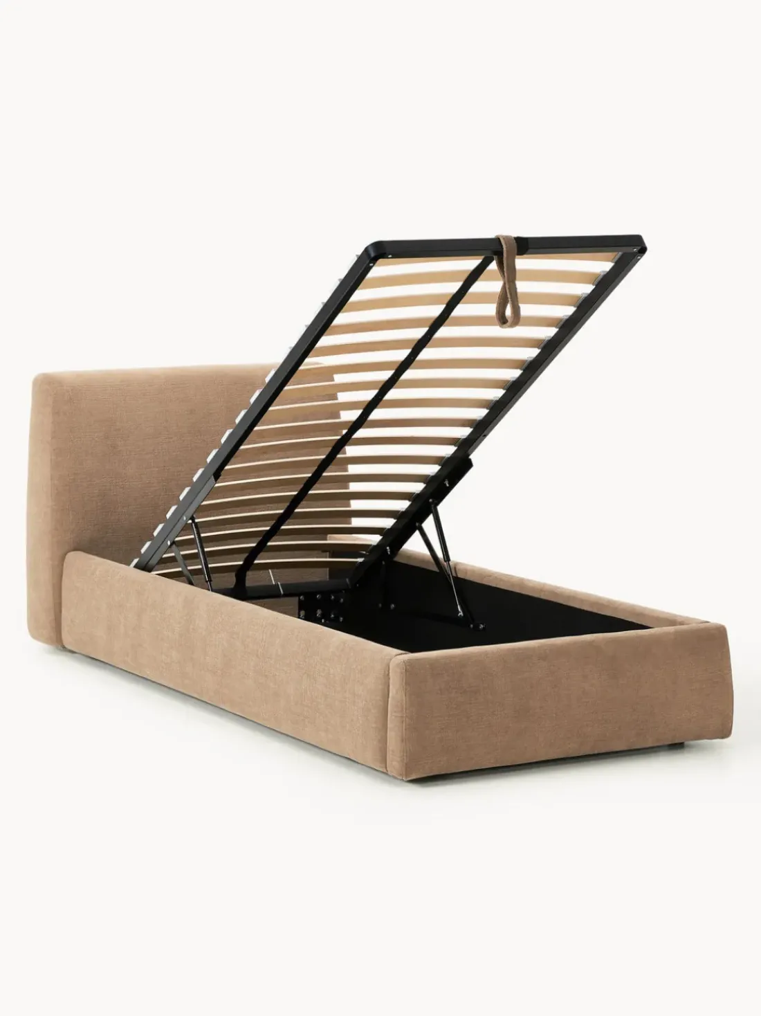 Cama individual tapizada con espacio de almacenamiento Cloud