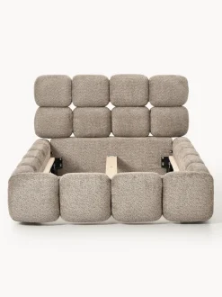 Cama individual tapizada en borreguillo bouclé Tayla