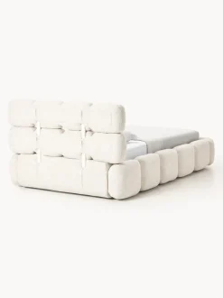 Cama individual tapizada en borreguillo bouclé con espacio de almacenamiento Tayla