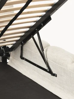 Cama individual tapizada en borreguillo bouclé con espacio de almacenamiento Tayla