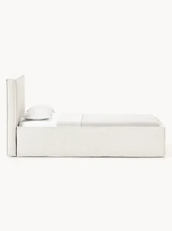 Cama individual tapizada en tejido bouclé con espacio de almacenamiento Dream