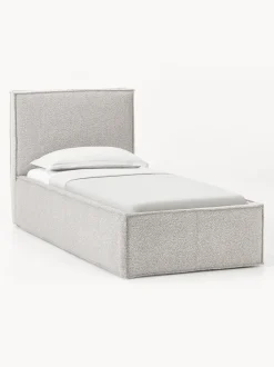 Cama individual tapizada en tejido bouclé Dream