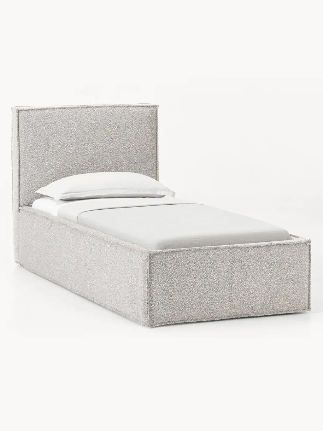 Cama individual tapizada en tejido bouclé Dream