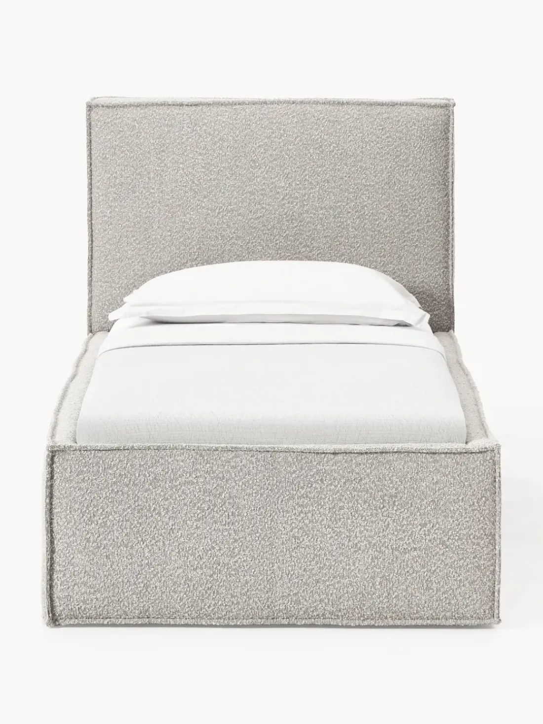 Cama individual tapizada en tejido bouclé Dream