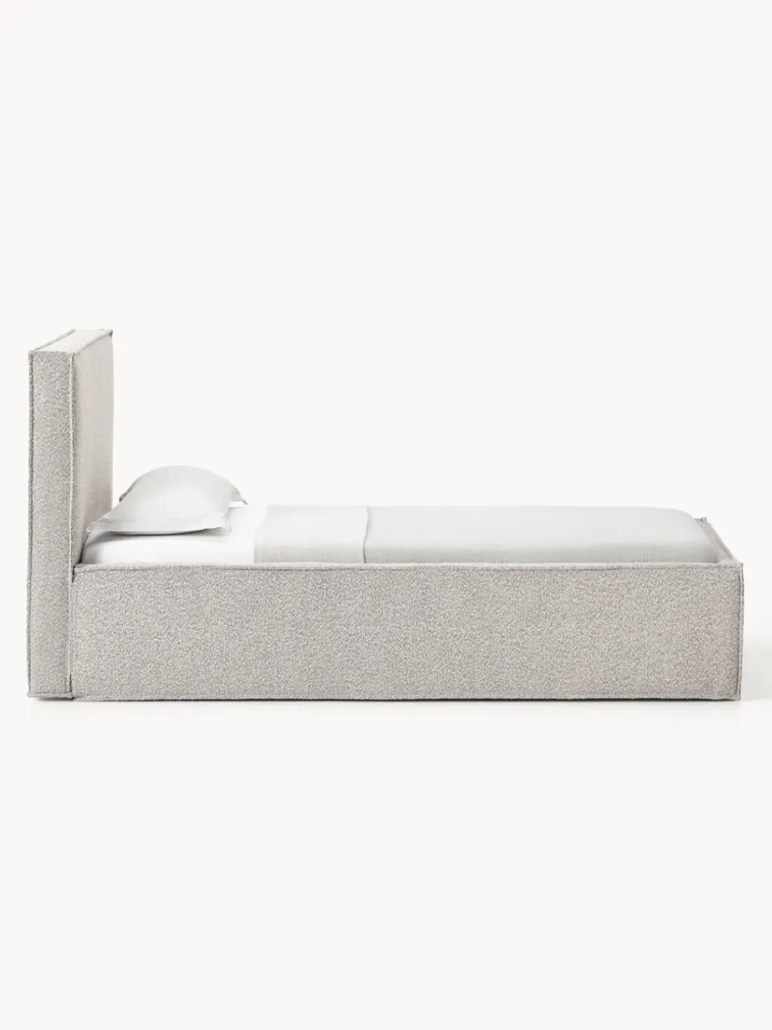 Cama individual tapizada en tejido bouclé Dream