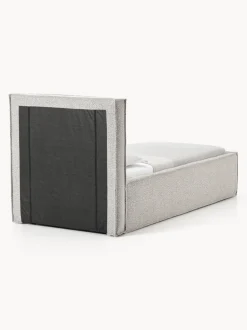 Cama individual tapizada en tejido bouclé Dream
