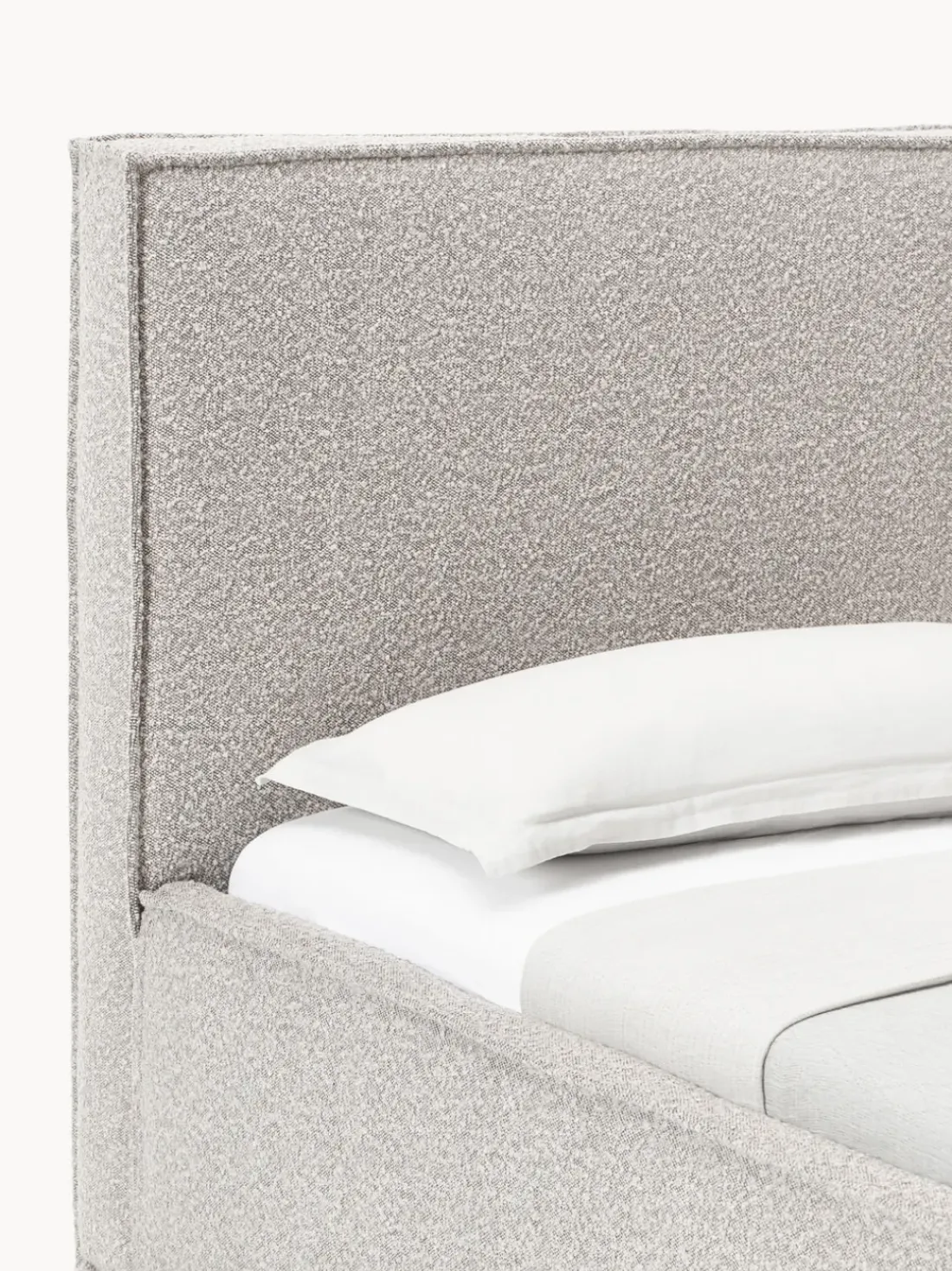 Cama individual tapizada en tejido bouclé Dream