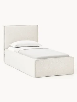 Cama individual tapizada en tejido bouclé Dream