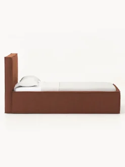 Cama individual tapizada en tejido bouclé con espacio de almacenamiento Dream
