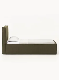 Cama individual tapizada en tejido bouclé con espacio de almacenamiento Dream